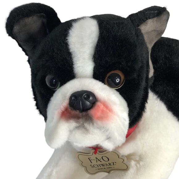 FAO Schwarz Plush French Bulldog Stuffed Playful Puppy Pose - Picture 12 of 12